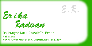 erika radvan business card